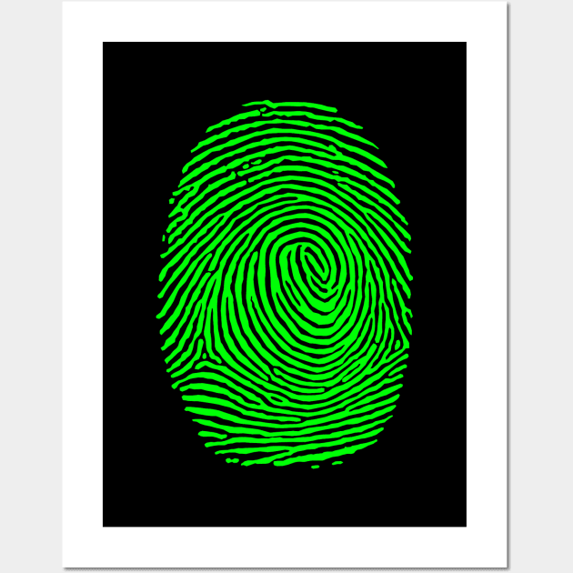 CSI Glowing Fingerprint Crime Scene Wall Art by Closeddoor